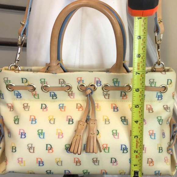 DOONEY & BOURKE Rainbow Zipper Monogram Logo Leather Tote Crossbody Shoulder Bag - Picture 8 of 17
